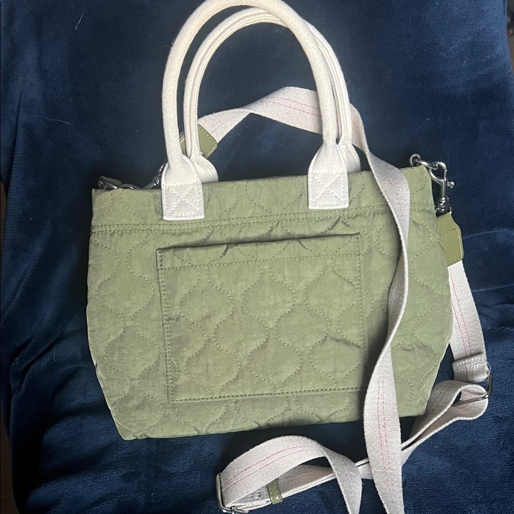 Stylish Olive Green Quilted Tote Bag